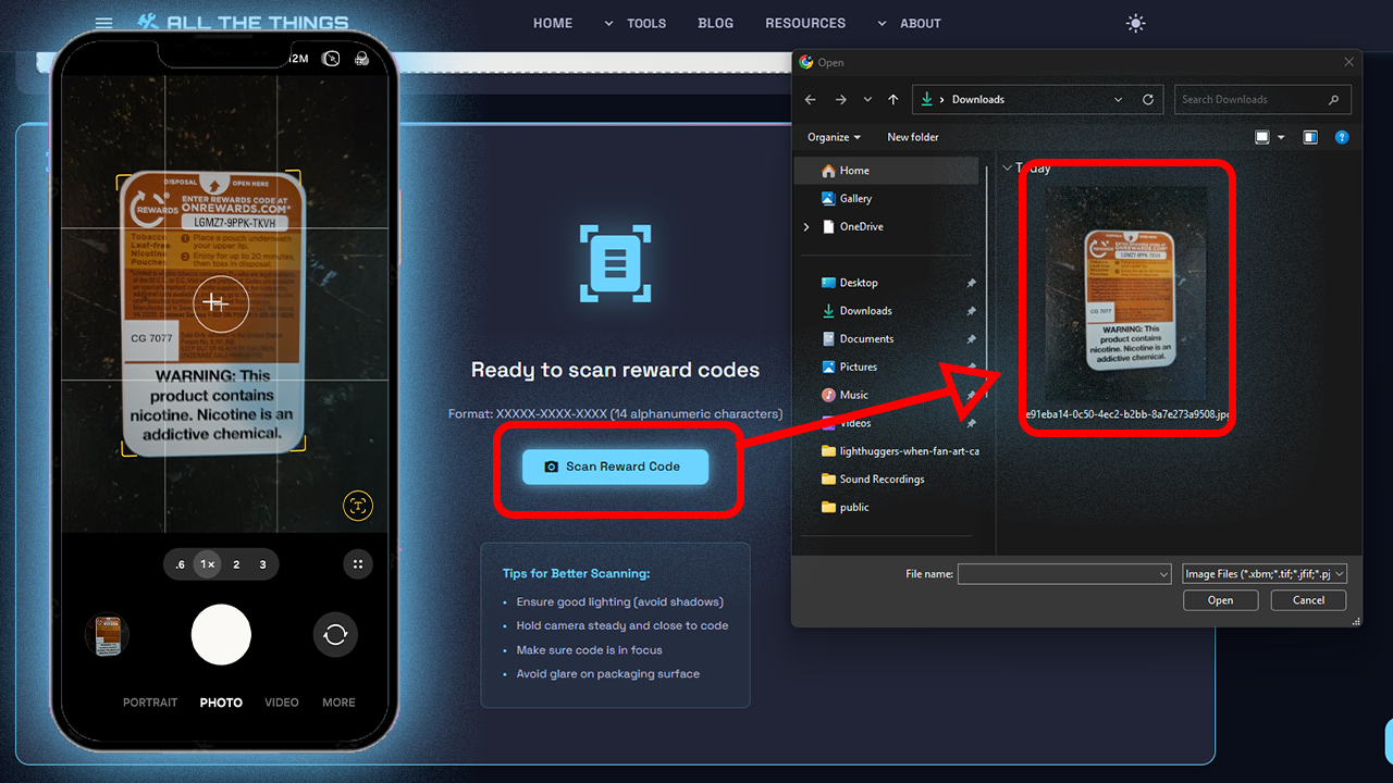 Take a picture of the nicotine pouch.